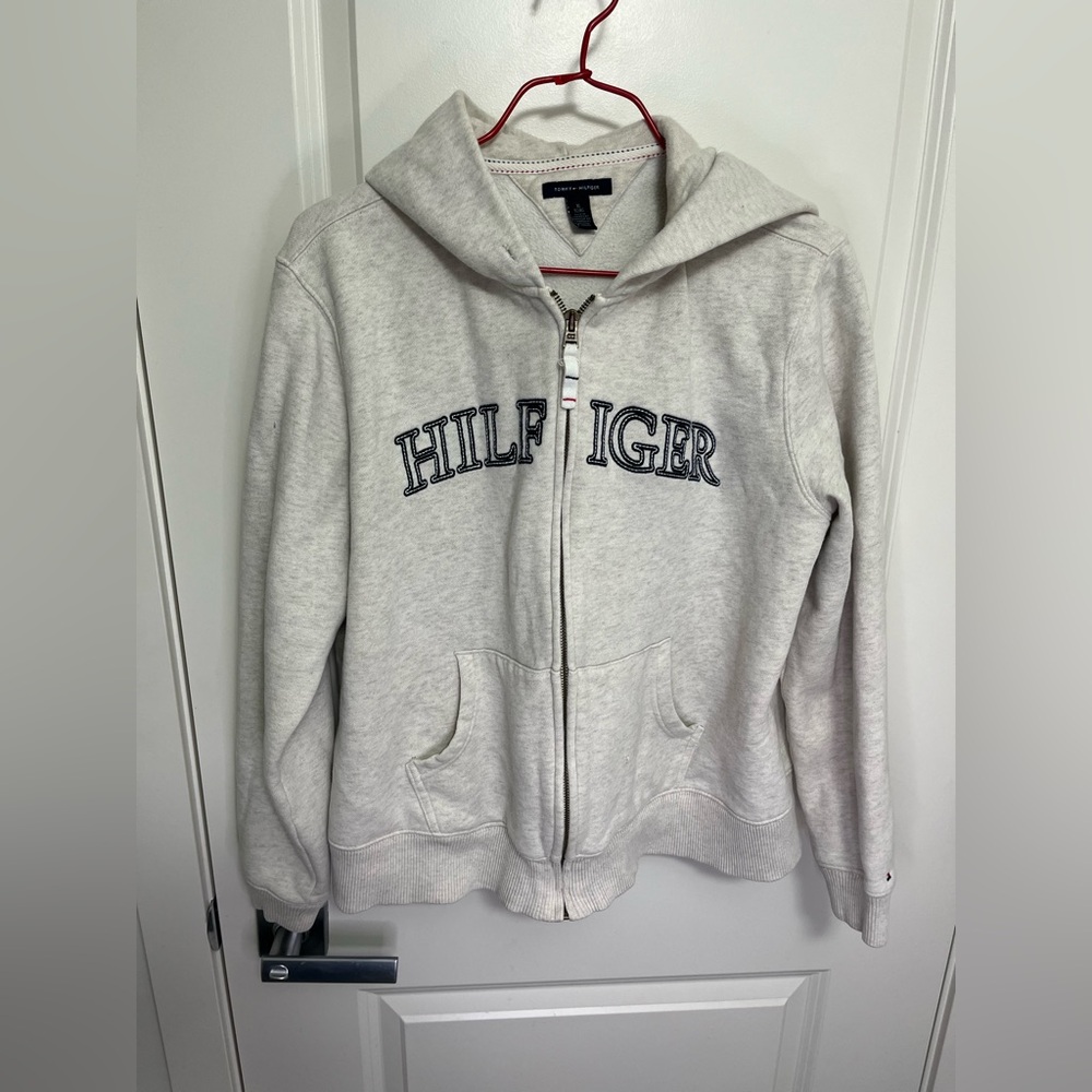 Tommy Hilfiger Kids/Youth Light Gray Zip-Up Hoodie in size XL